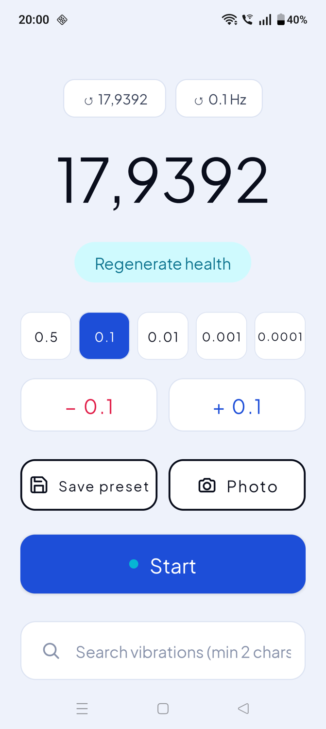 Frequency tuner screen